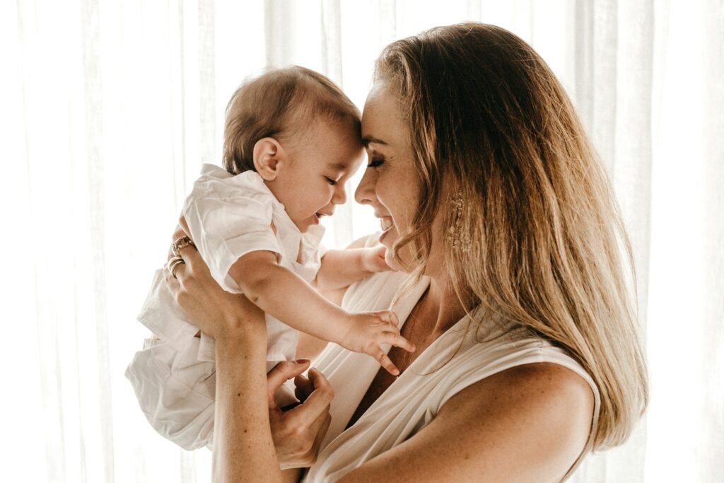 Happy mother and child